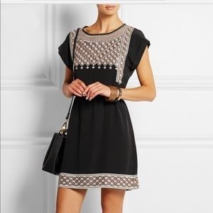 Madewell Starflower Black Silk Dress